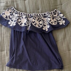 Embroidered Off-Shoulder Top
